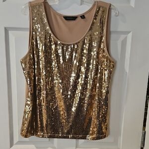 Investments Gold Sequin Tank Top